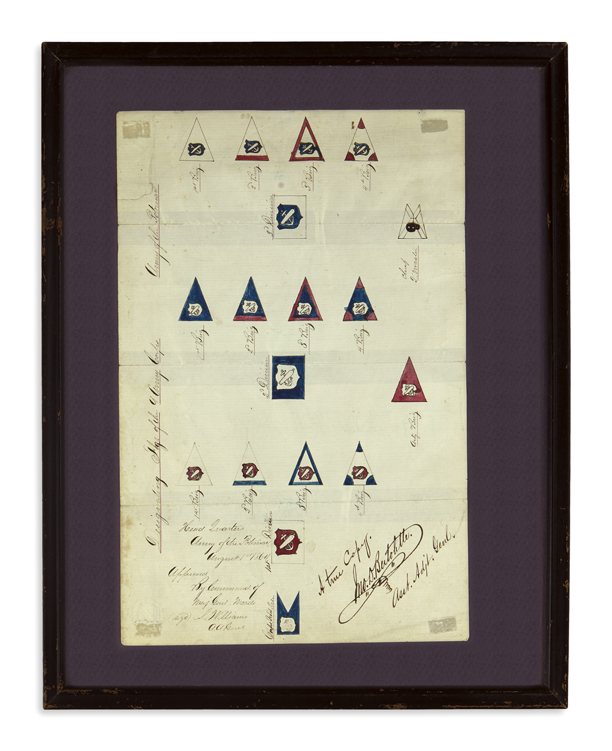 (CIVIL WAR.) Bertolette, John D. Designating Flags of the 9 Army Corps, Army of the Potomac.
